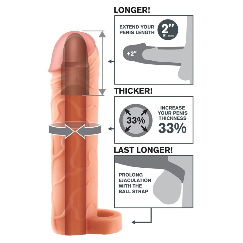 Fantasy X-Tensions - Nakładka Na Penisa 33% Większy Penis +5.1cm Cielisty 19cm